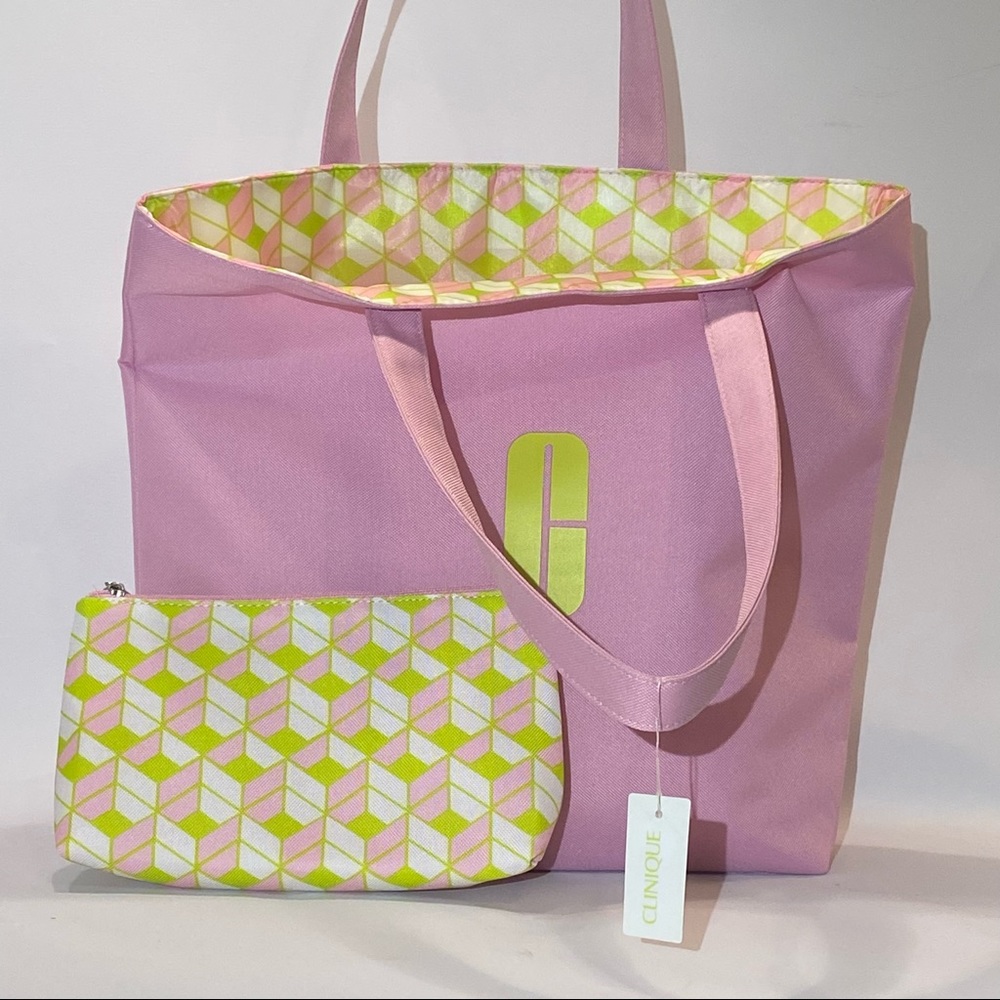 COPY - Clinique Tote Bag With Coordinating Makeup Pouch NWT